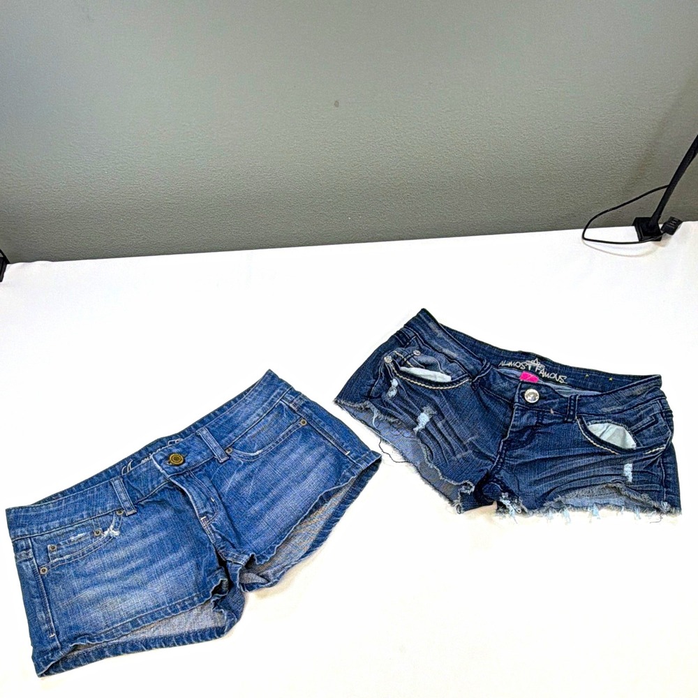 American Eagle & Almost Famous Blue Denim Shorts Lot 2 Size 4 & 7